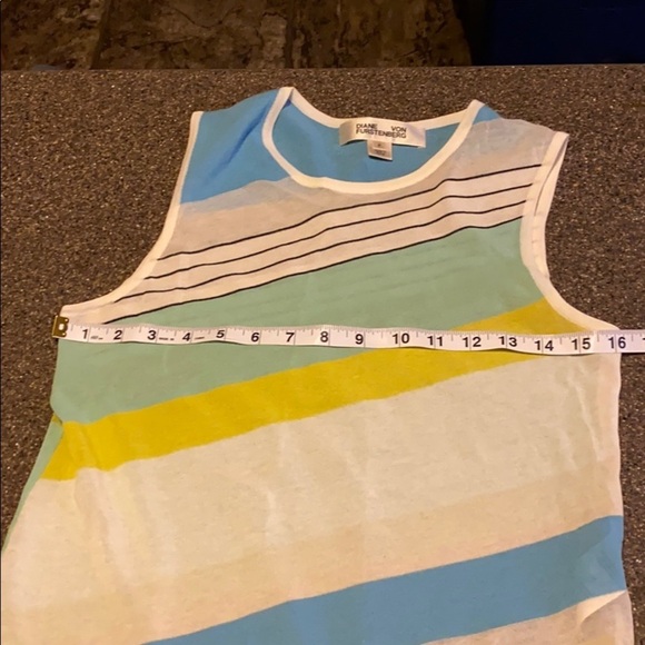 Diane Von Furstenburg Stripe Asymmetrical Top - Picture 13 of 15